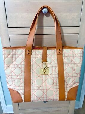Lilly Pulitzer Tan Off The Wagon Nylon Tote Bag